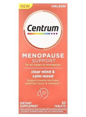 Centrum,Menopause Support清晰头脑和平静心情，30 片