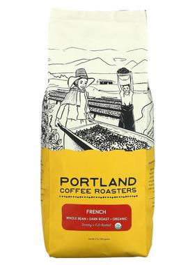 Portland Coffee Roasters,有机咖啡，全豆，深度烘焙，法式，2 9