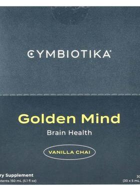 Cymbiotika,Golden Mind，大脑健康，香草印度茶，30 袋，每袋 5