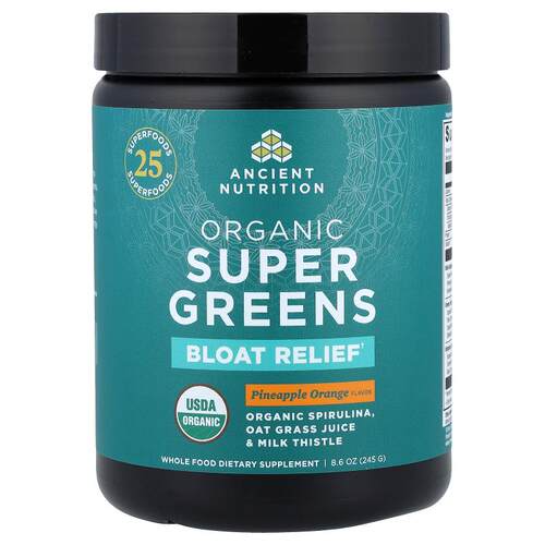 Ancient Nutrition,Organic Super Greens, Bloat Relief, Pineap