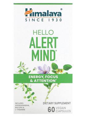 Himalaya,Hello Alert Mind，60 粒全素胶囊