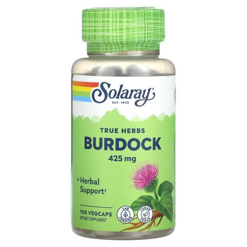 Solaray,True Herbs, Burdock, 425 mg, 100 VegCaps
