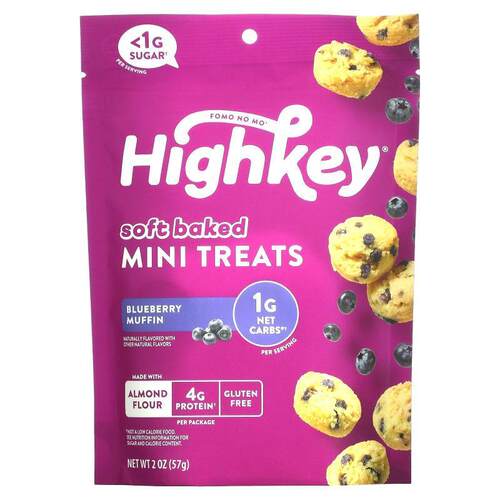 HighKey,Soft Baked Mini Treats，香蕉坚果松饼，2 盎司（57 克