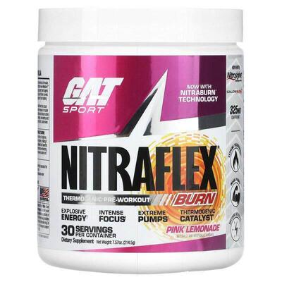 GAT,NITRAFLEX Burn，粉色柠檬水味，7.57 盎司（214.5 克）