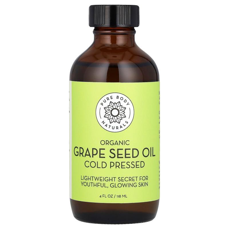 Pure Body Naturals,Organic Grape Seed Oil, 4 fl oz (118 ml)