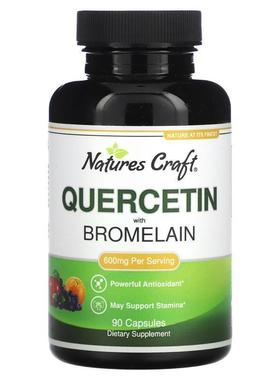Natures Craft,Quercetin With Bromelain, 600 mg, 90 Capsules