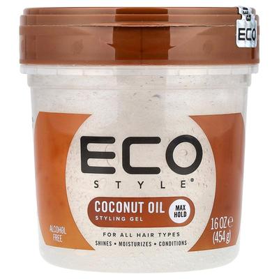 Eco Style,Styling Gel, Max Hold, All Hair Types, Coconut Oil