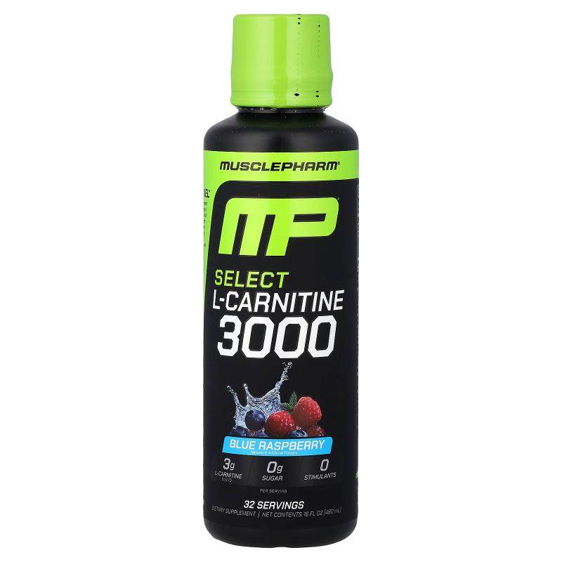 MP,Select L-Carnitine 3000, Blue Raspberry, 16 fl oz (480 ml