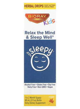 Bioray儿童NDF Sleepy放松精神帮助睡眠枫糖浆味