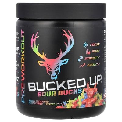 Bucked Up,Pre-Workout, Sour Bucks, Sour Gummy Candy, 11.5 oz