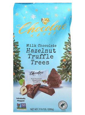 Chocolove,Milk Chocolate Hazelnut Truffle Trees, 7.05 oz (20