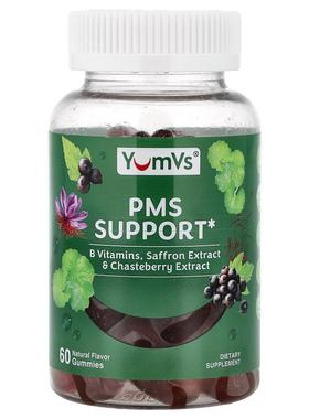 YumVs,PMS Suport Gummies, Natural, 60 Gummies