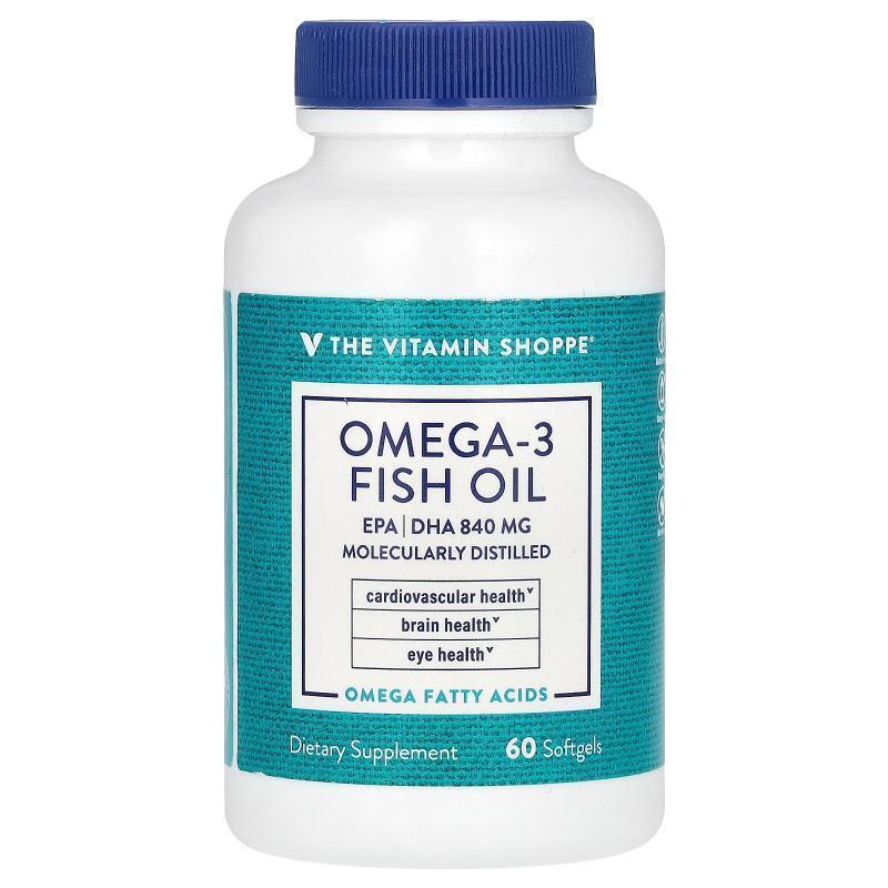 The Vitamin Shoppe,Omega-3 Fish Oil, 120 Softgels