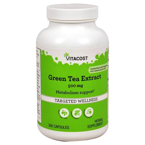 Vitacost,Green Tea Extract - Standardized, 500 mg, 300 Capsu