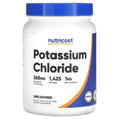 Nutricost,Potassium Chloride, Unflavored, 365 mg, 2.2 lbs (1
