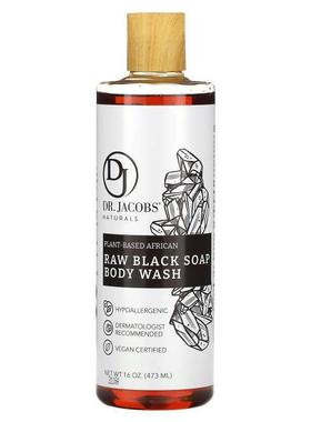 Dr. Jacobs Naturals,Plant-Based African Raw Black Soap Body