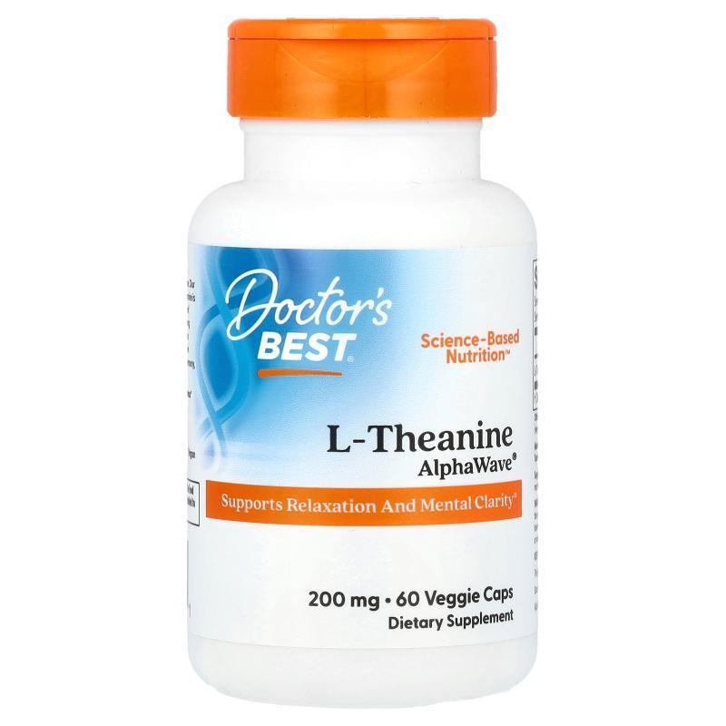 Doctor's Best,L-Theanine, AlphaWave®, 200 mg, 60 Veggie Caps
