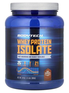 BodyTech,Whey Protein Isolate, Rich Chocolate, 1.5 lbs (680