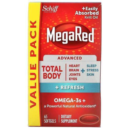 旭福,MegaRed，Advanced Total Body + Refresh，65 粒软凝胶