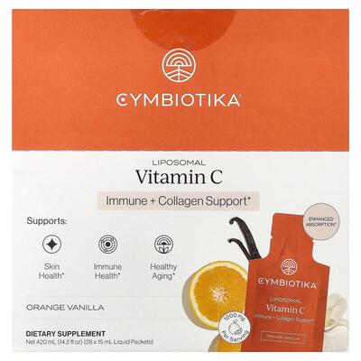 Cymbiotika,Liposomal Vitamin C, Orange Vanilla, 28 Packets,