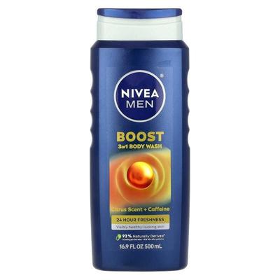 妮维雅,Men, Boost 3-In-1 Body Wash, Citrus Scent + Caffeine,