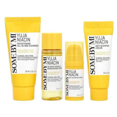 莎柏蜜,Yuja Niacin, Anti Blemish Starter Kit Edition, 4 Piec