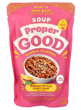 Proper Good, Inc,Indian Style Curry Soup, Chana Masala, Medi