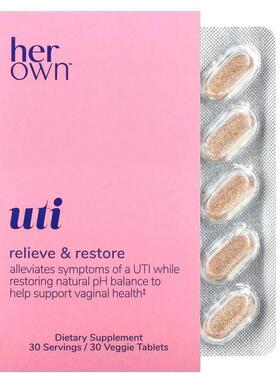Her Own,UTI, 30 Veggie Tablets