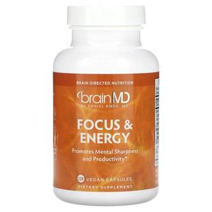 Focus Vegan amp;amp; 120 Capsules Energy BrainMD