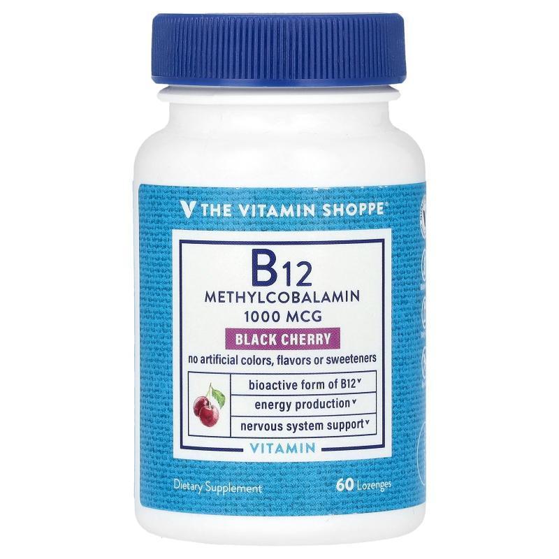 The Vitamin Shoppe,B12, Black Cherry, 1,000 mcg, 60 Lozenges