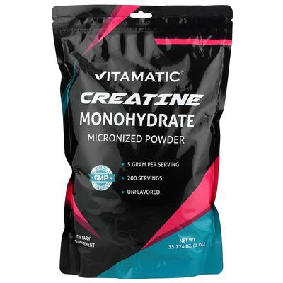 Vitamatic,Creatine Monohydrate, Micronized Powder, Unflavore
