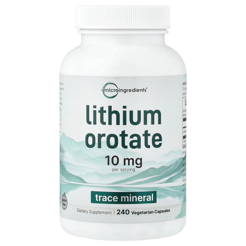 Micro Ingredients,Lithium Orotate, 240 Vegetarian Capsule (5