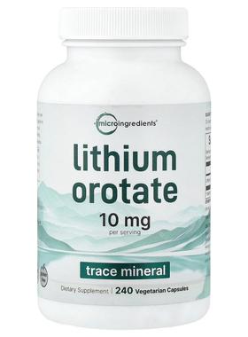 Micro Ingredients,Lithium Orotate, 240 Vegetarian Capsule (5