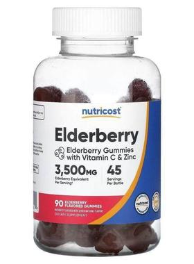 Nutricost,Elderberry, 90 Flavored Gummies