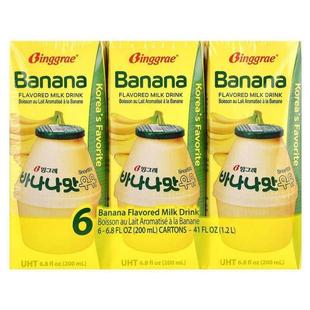 盒 200 调味牛奶饮品 毫 液量盎司 香蕉 6.8 Binggrae 每盒