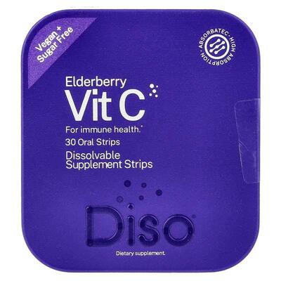 Diso,Elderberry, Vit C, 30 Oral Strips