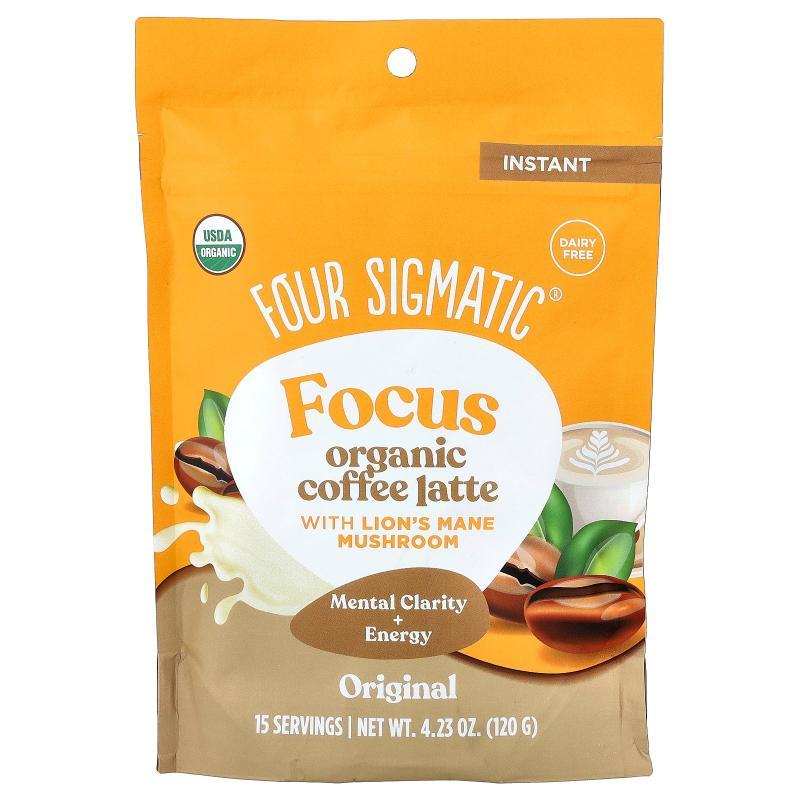 Four Sigmatic,Focus, Instant Organic Coffee Latte With Lion'
