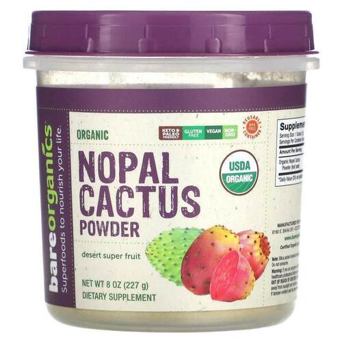 BareOrganics,Organic Nopal Cactus Powder, Desert Super Fruit