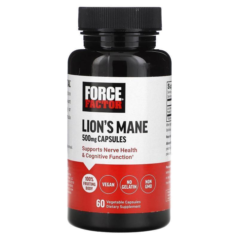 Force Factor,Lion's Mane, 500 mg , 60 Vegetable Capsules