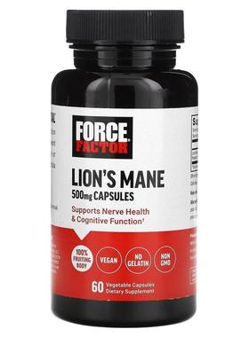 Force Factor,Lion's Mane, 500 mg , 60 Vegetable Capsules