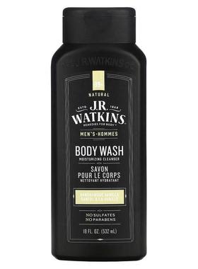 J R Watkins,男性专用沐浴露，佛手柑橡树味，18 液量盎司（532
