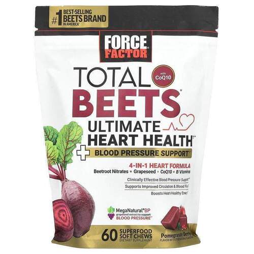 Force Factor,Total Beets® With CoQ10, Pomegranate Berry, 60