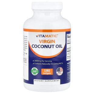 Vitamatic,Virgin Coconut Oil, 180 Softgels (1,000 mg per Sof