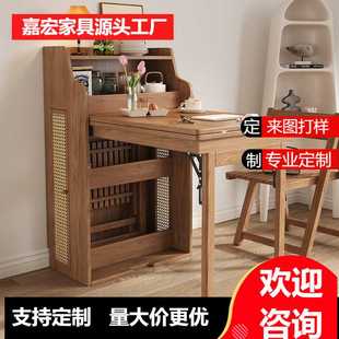 现代简约折叠餐桌家用小户型省空间隐形伸缩桌收纳多功能饭桌靠
