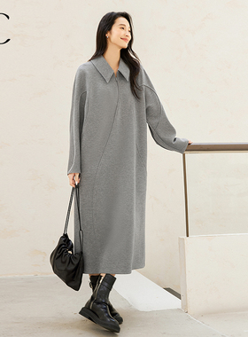 IC设计感加厚气质针织连衣裙女2026新款秋冬优雅高级通勤裙子