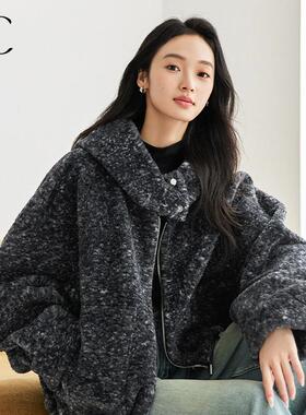 IC 通勤优雅宽松百搭高级感外套女2026新款秋撞色休闲高级上衣