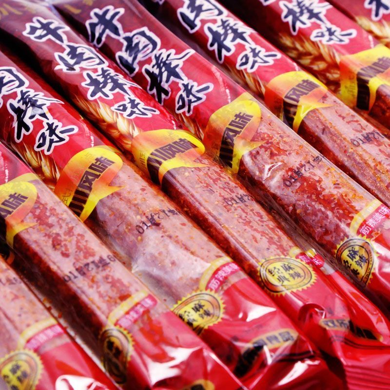 川辣牛肉味棒香辣棒超长辣条解馋小零食麻辣条超辣怀旧零食30克