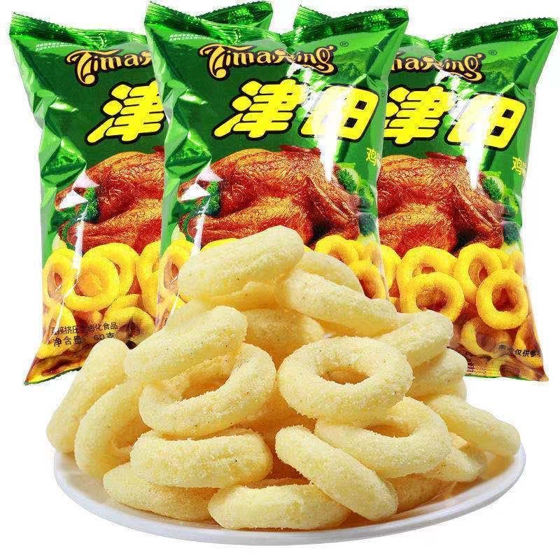 鸡味圈津田老式零食大袋一整箱怀旧零食膨化食品薯片锅巴零食