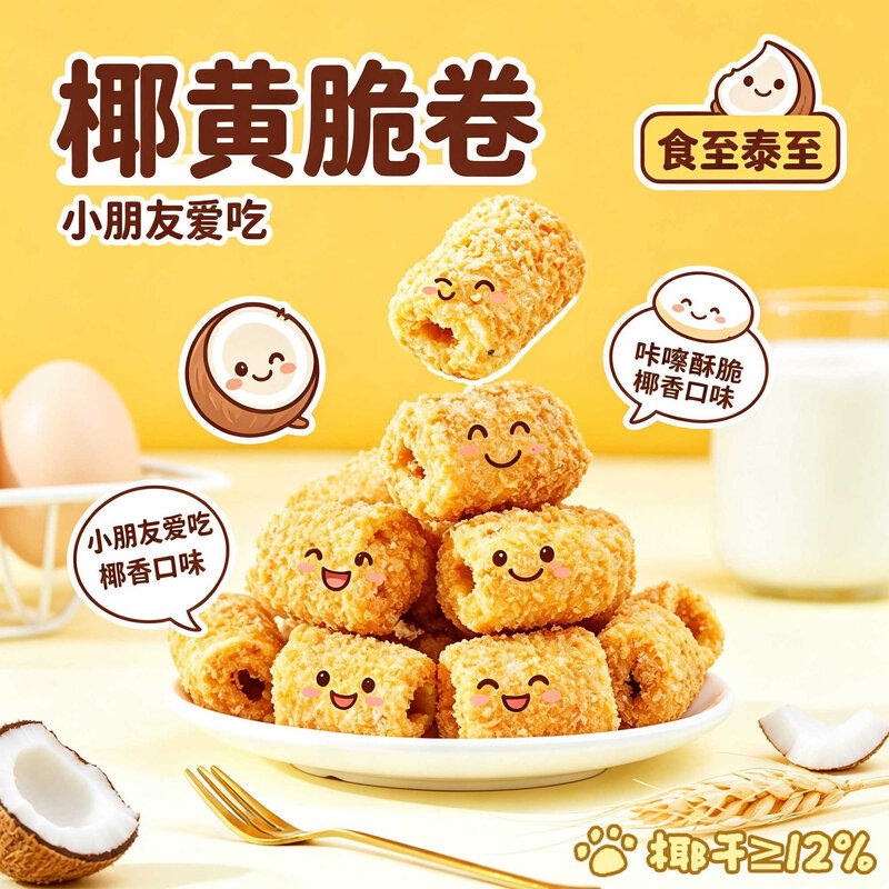 咸味椰黄脆卷黄金酥卷正宗手工蛋卷即食网红宿舍独立包装解馋零食