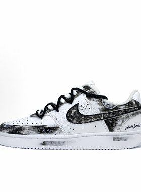 【定制球鞋】Nike Court Vision 1 哥特 黑暗幽影骑士 CD5463-100